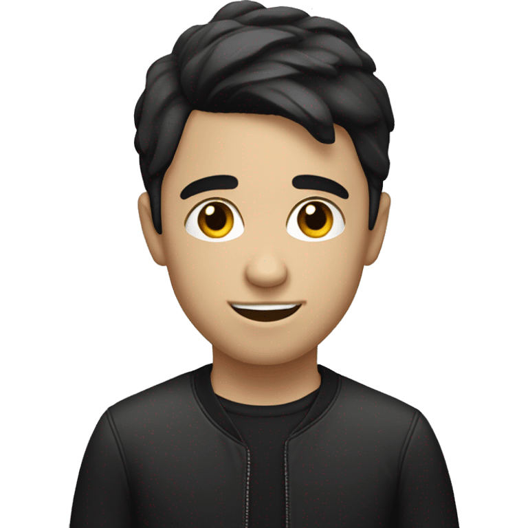 white boy with black short hair music producer emoji