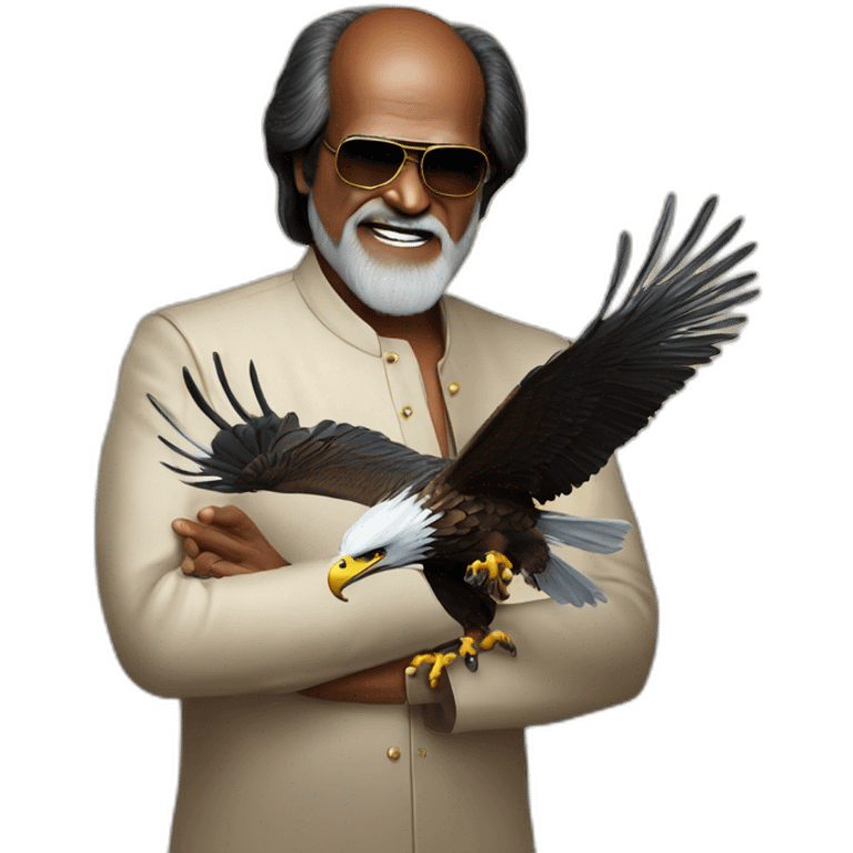 Rajnikanth with eagle emoji