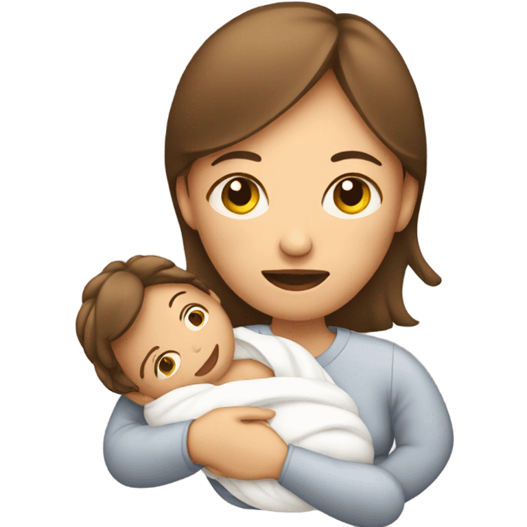 A mum holding her newborn baby emoji