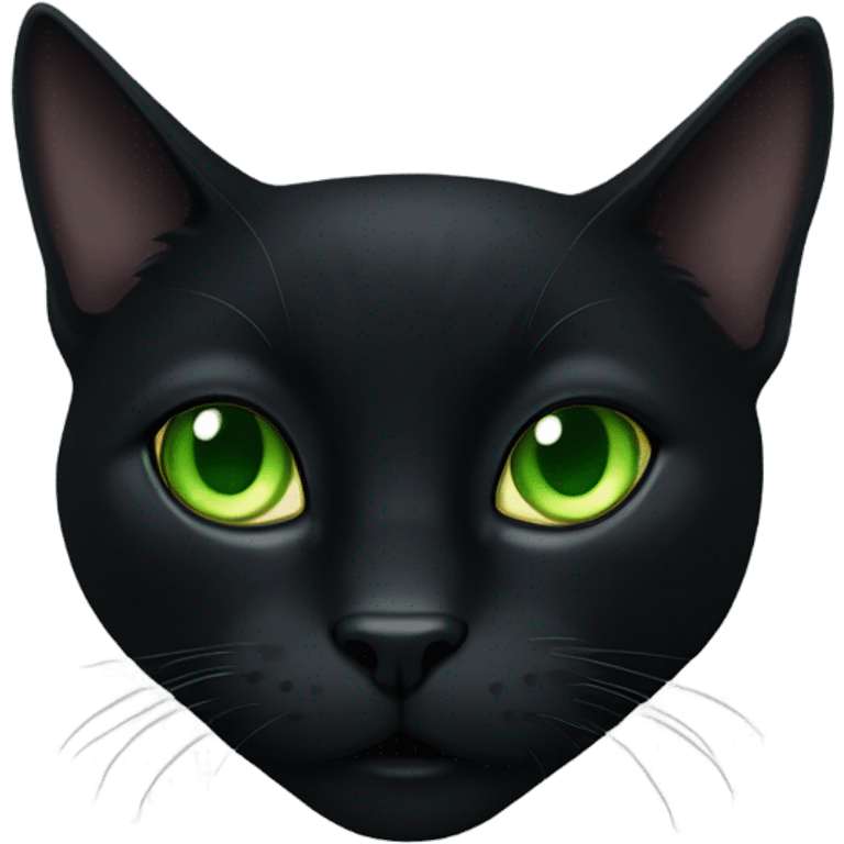 All black cat with green eyes emoji