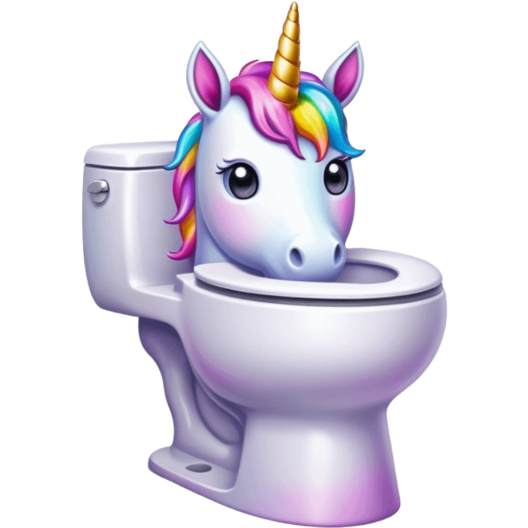 Unicorn poop on the toilet emoji