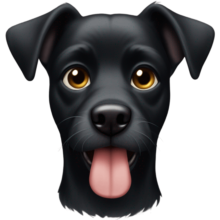 black dog with black beard on chin emoji