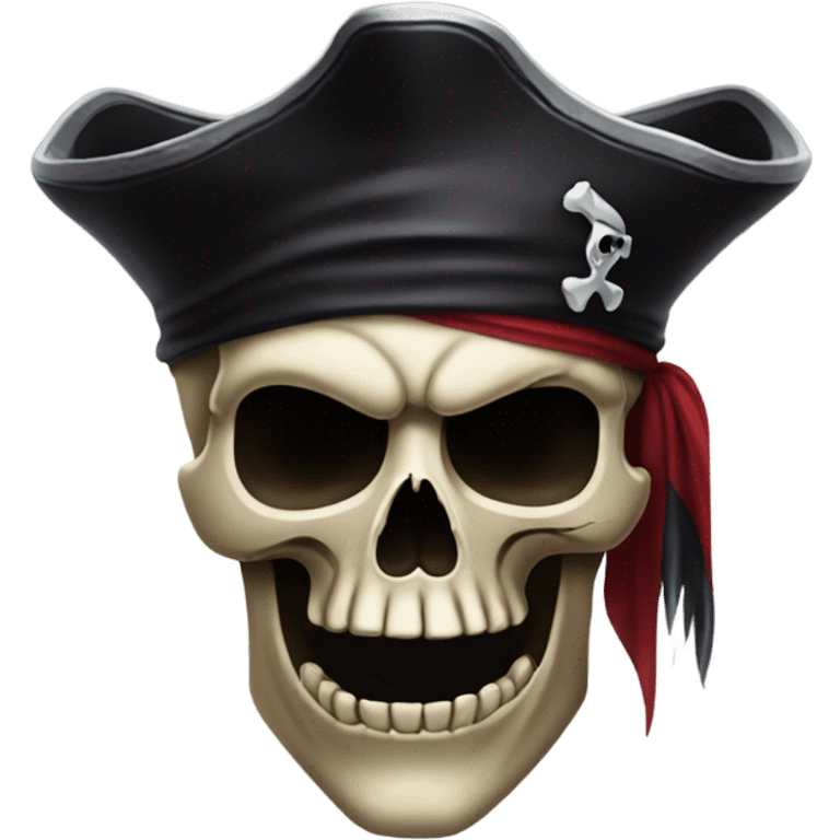 Dark mean pirate skull emoji