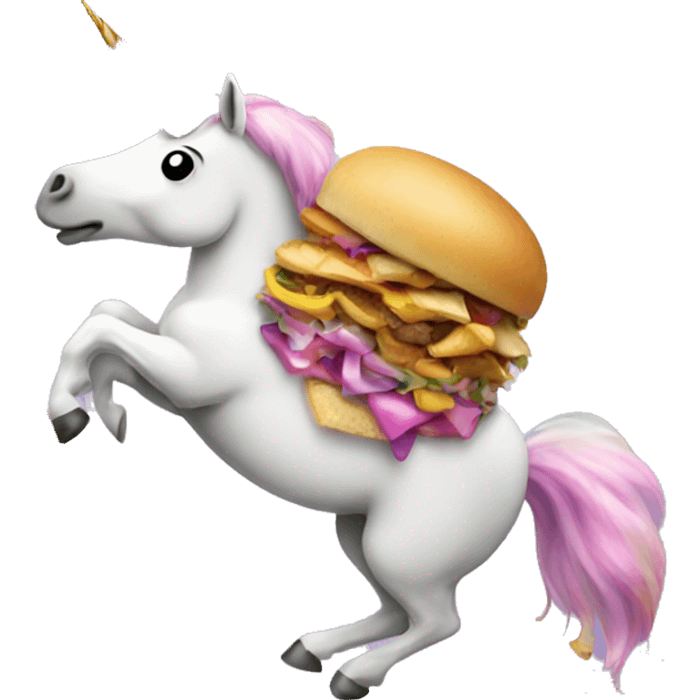 Unicorn flying in food emoji