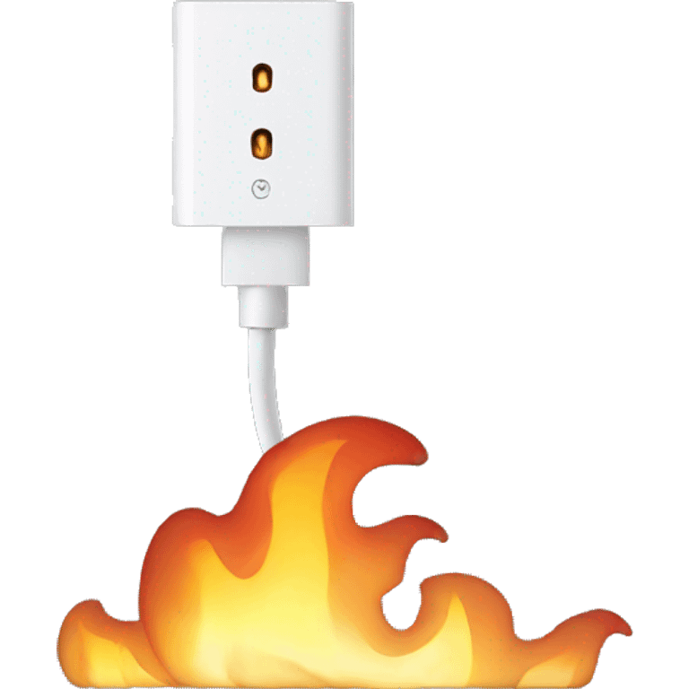 Fire in Charging cable emoji