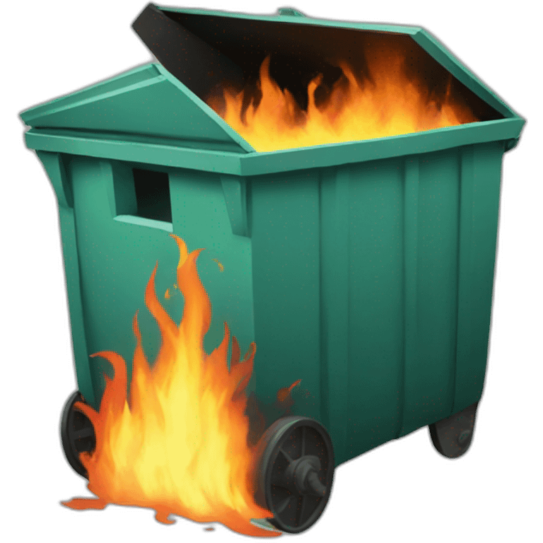 dumpster fire with a person inside emoji