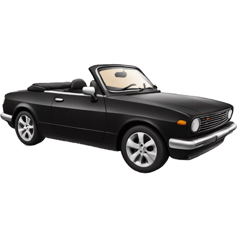 car cabriolet black with a sunset background emoji