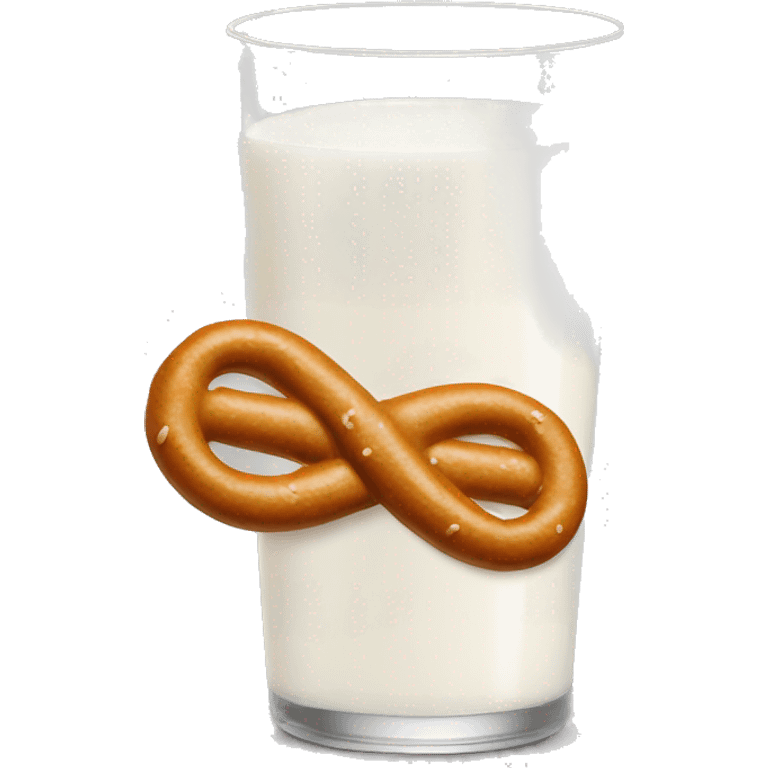 A glass of milk with a pretzel emoji