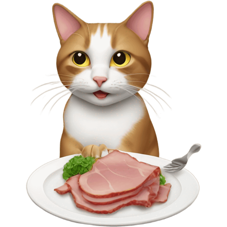 Cat eating ham in istanbul emoji