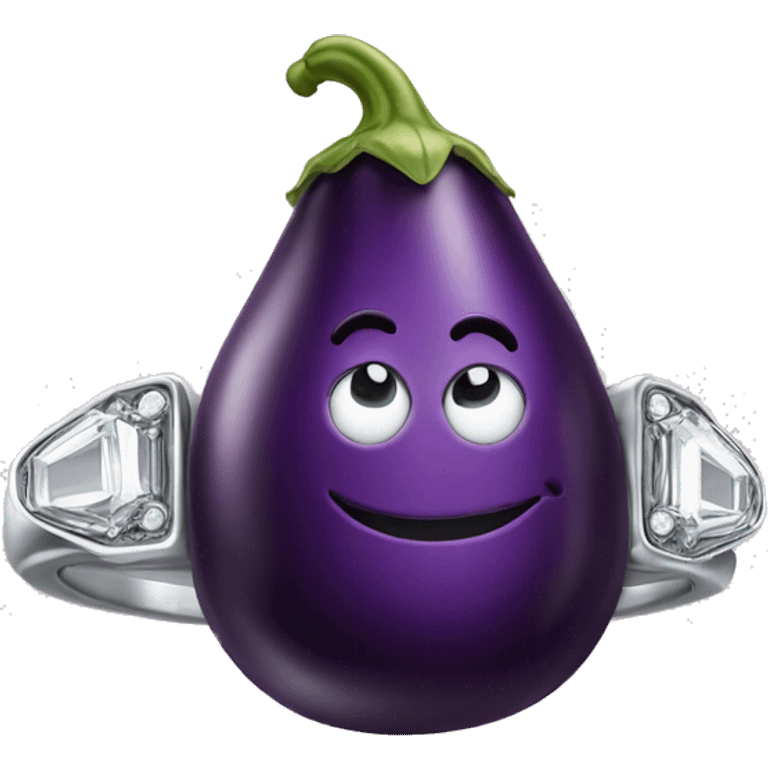 Eggplant in engagement ring emoji