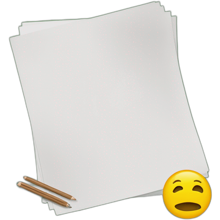 blank flat paper with children drawing ( home and tree ) emoji