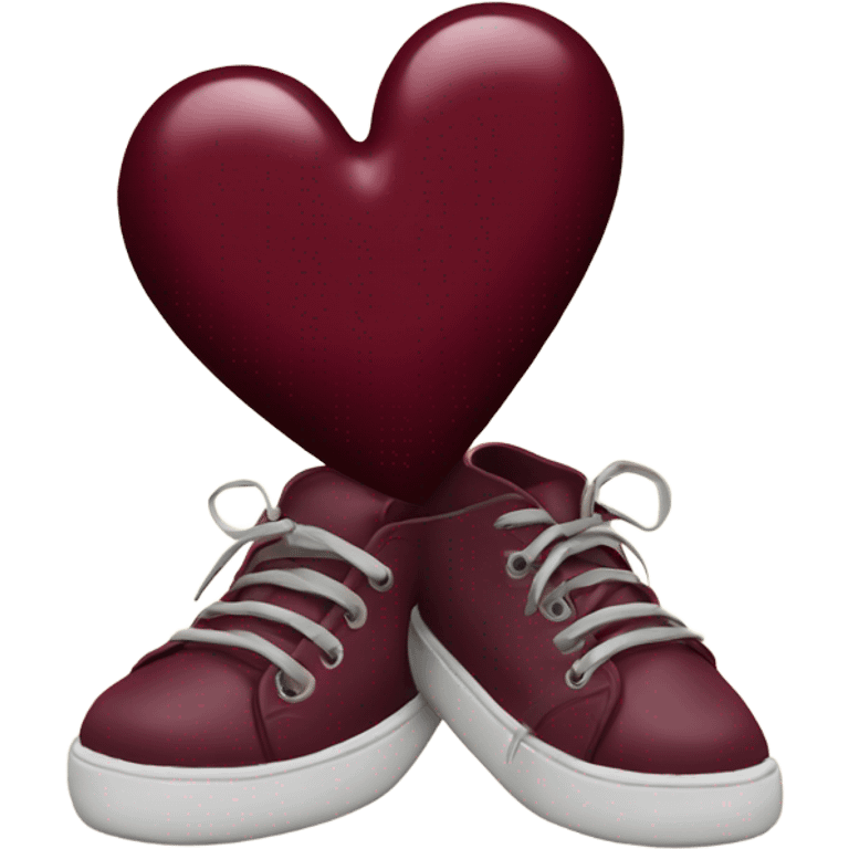 burgundy heart with shoe emoji