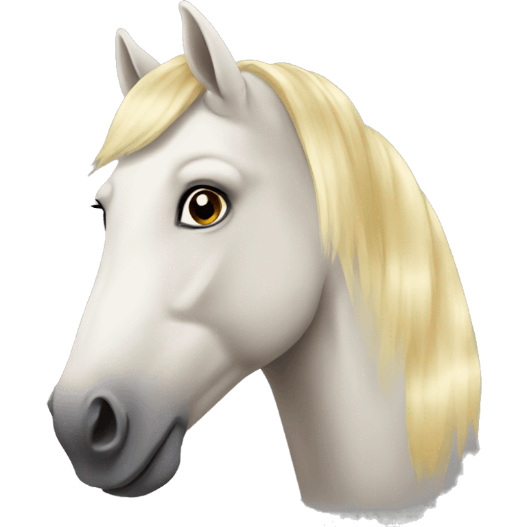 Blonde pretty horse emoji