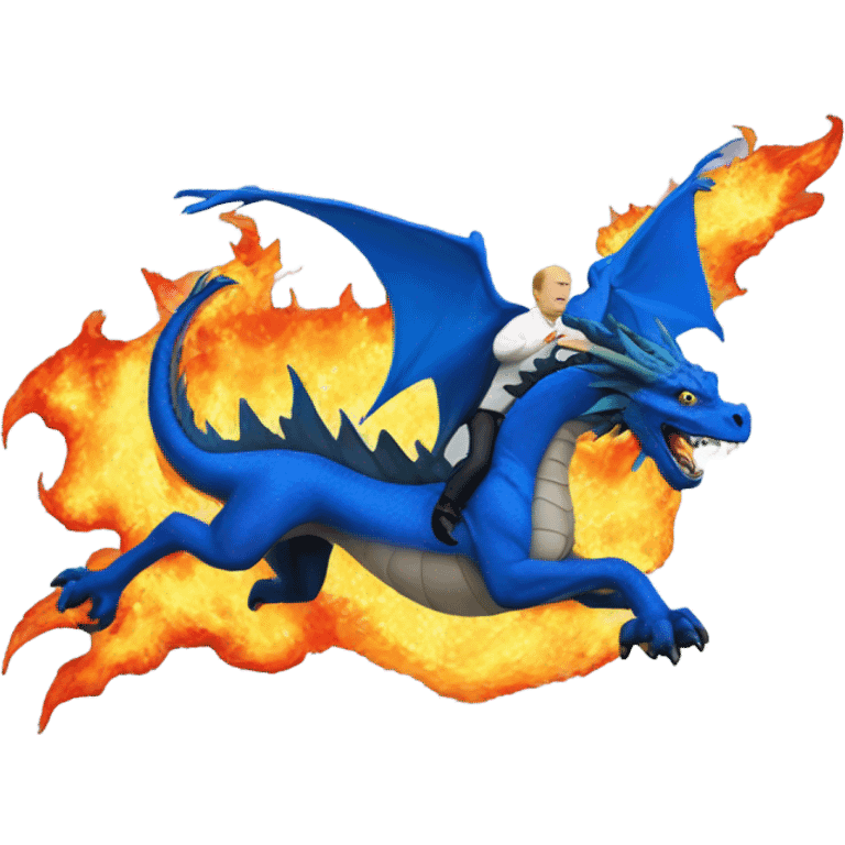 putin on blue dragon that throws flames emoji