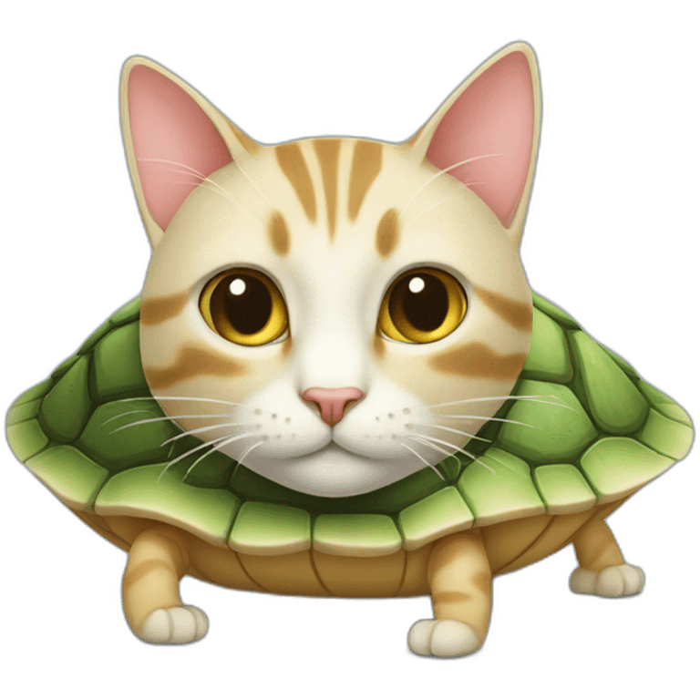 Cat on turttle emoji