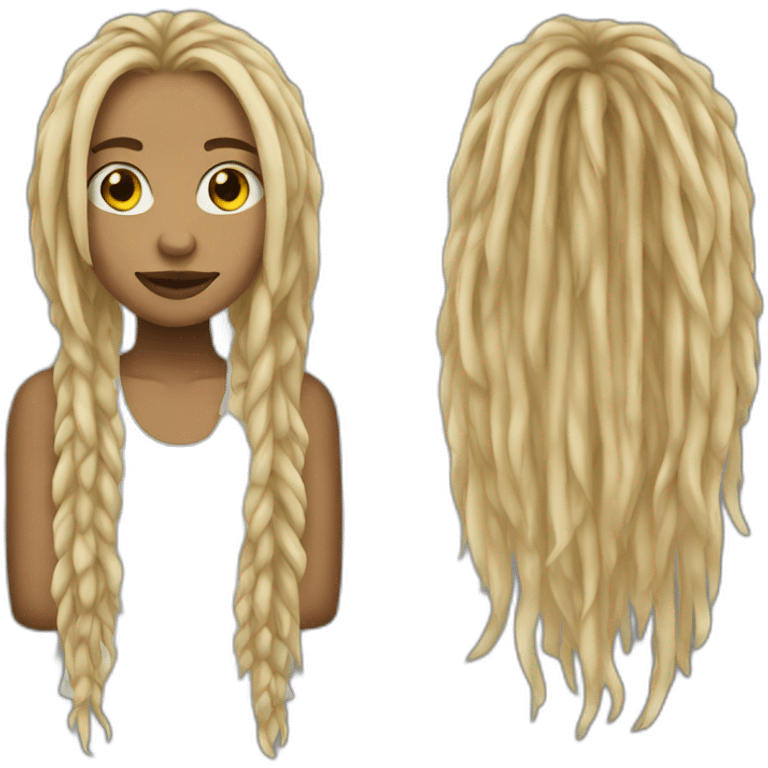 Blonde and black dreads emoji