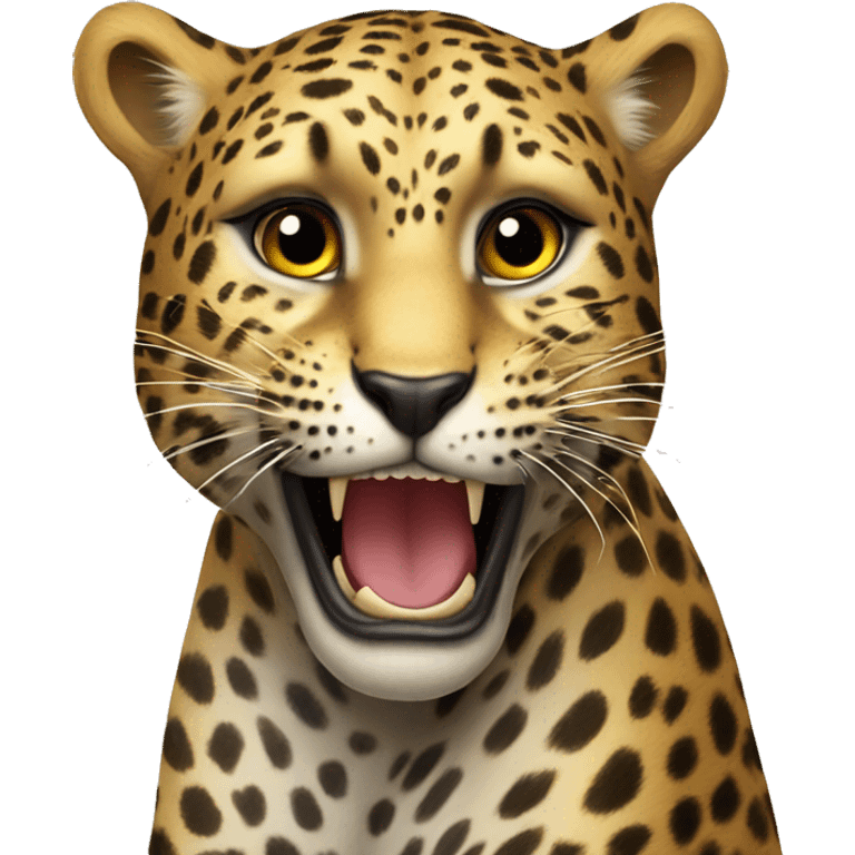 Leopard macht kussmund Herz  emoji