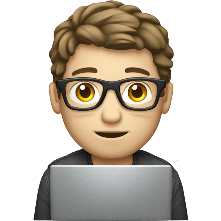 programmer with computer, white male emoji