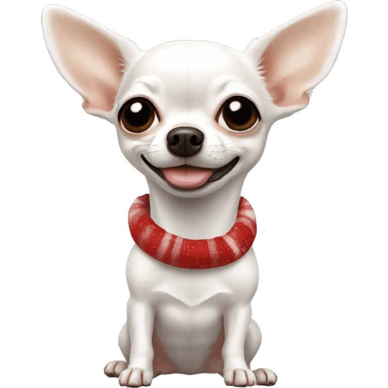 white christmas Chihuahua ￼ emoji