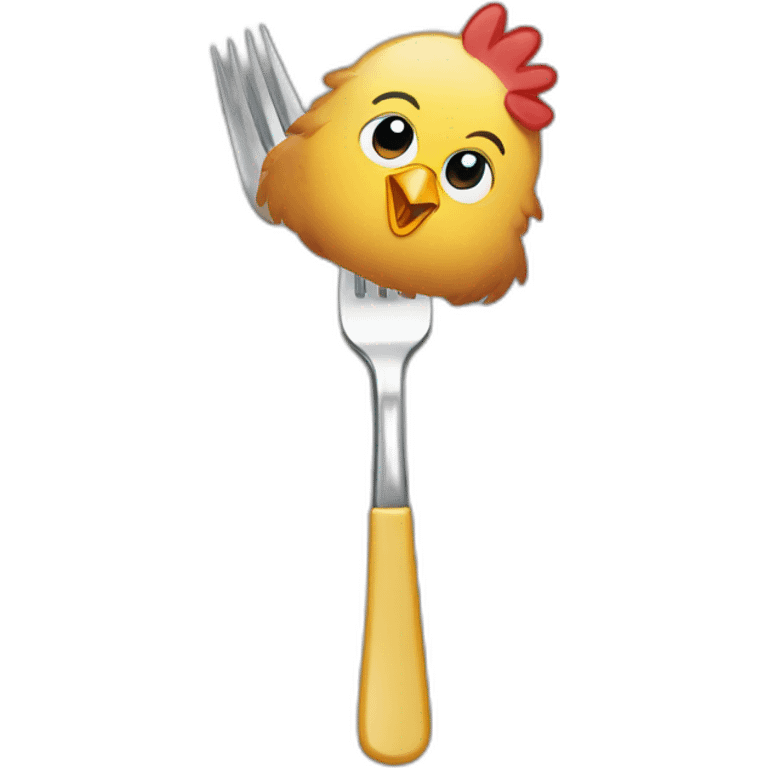 chicken-holding-fork emoji