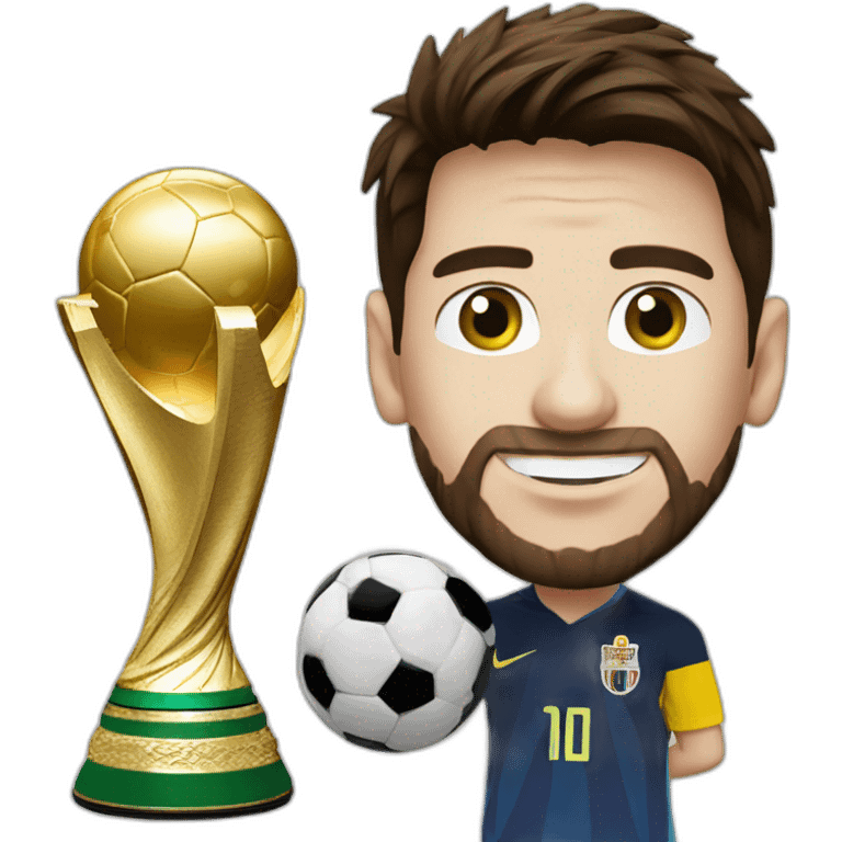 Lionel Messi with a World Cup emoji