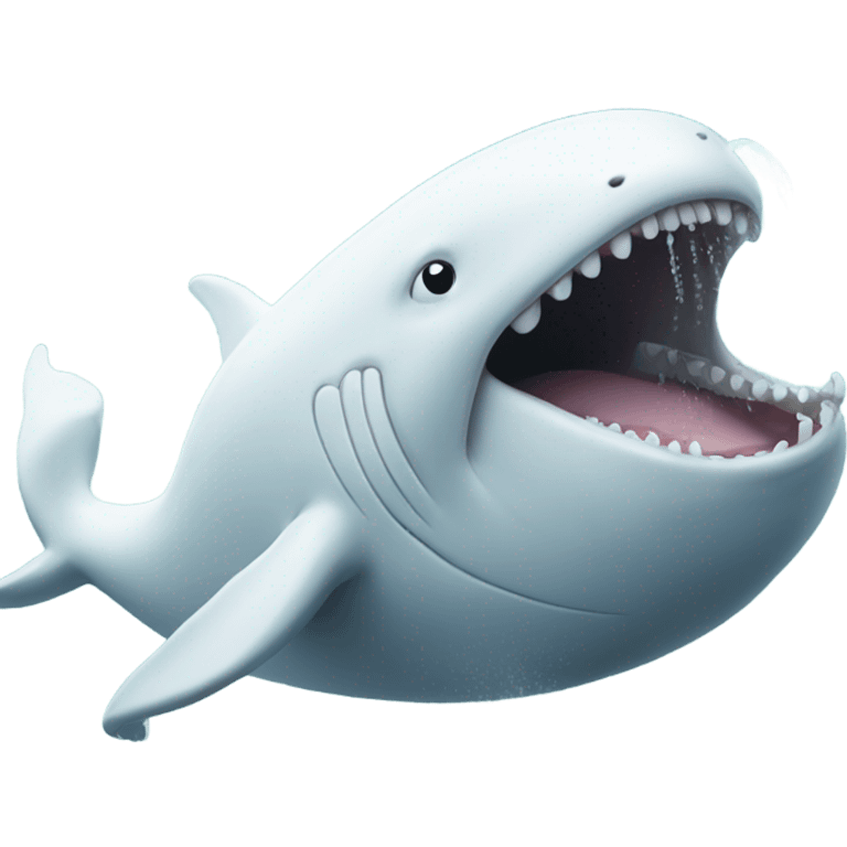 white whale , open mouth emoji