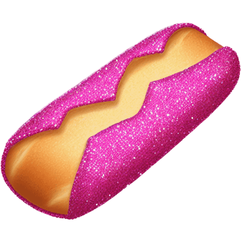 Hot pink baguette with glitter  emoji