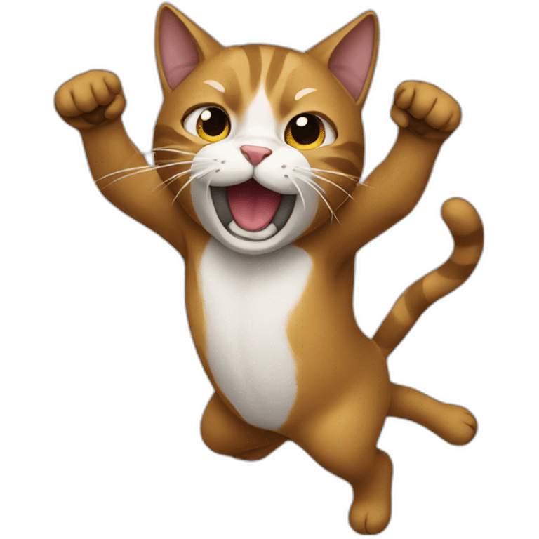 cat black fighting emoji