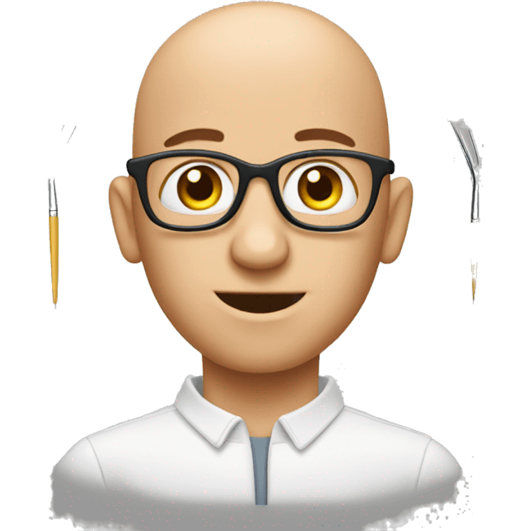 bald nerd with tweezers emoji