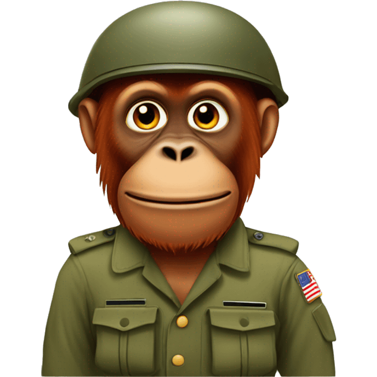 Orangutan in the military emoji