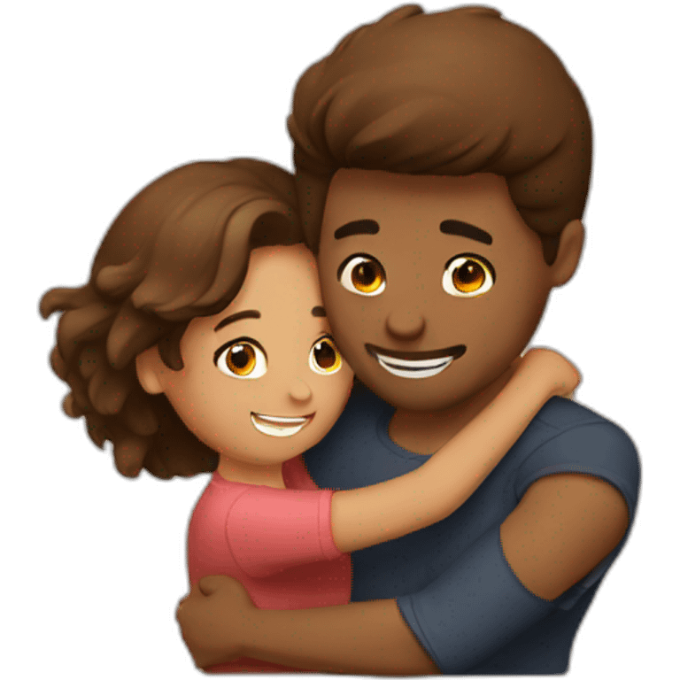 hug brown couple emoji