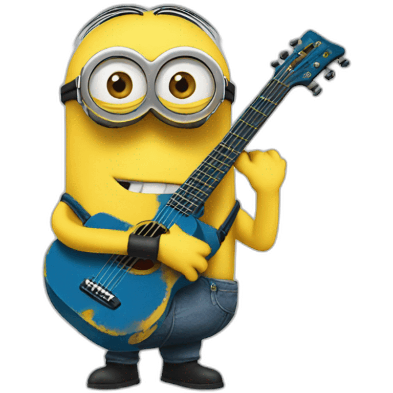 Minions avec une guitare emoji