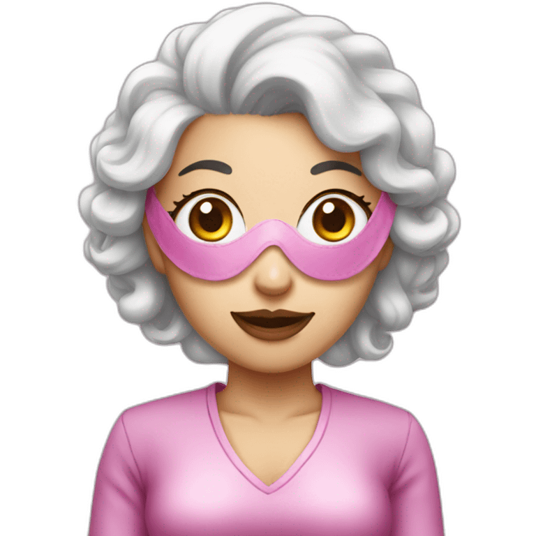 pink hair mistress with an eye mask emoji