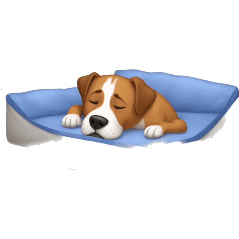 DOG boxer sleeping in a bed emoji