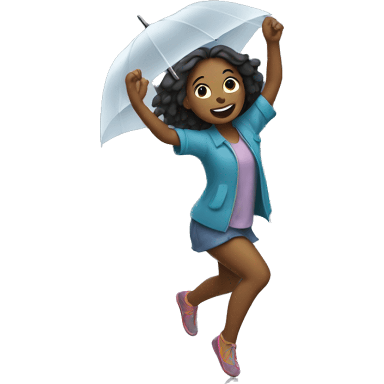 Girl dancing in the rain  emoji