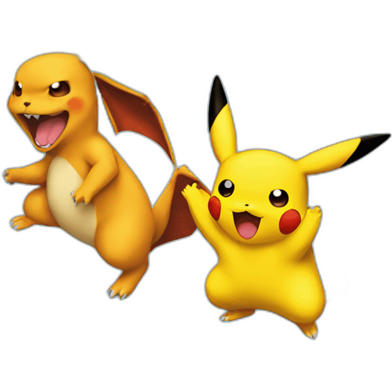 pikachu fighting charizard emoji