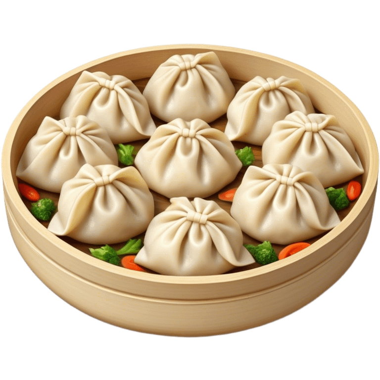 Cinematic Realistic Jiaozi Dish Emoji, depicted as delicate, handcrafted dumplings filled with savory meat and vegetables, rendered with detailed textures and warm, inviting lighting. emoji