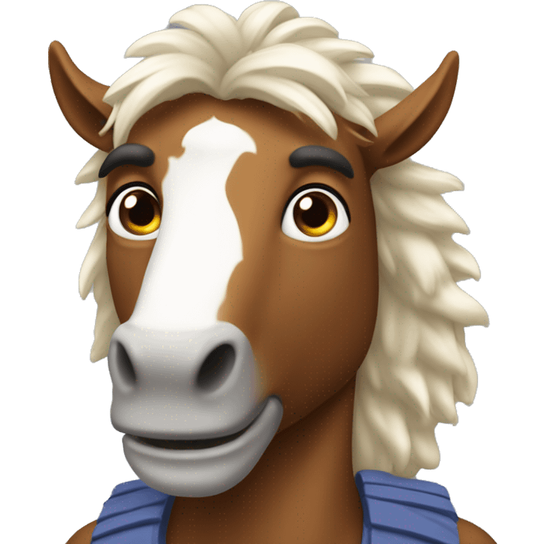 Garoto Branco com cabelo cacheado castanhos com óculos e bronco emoji