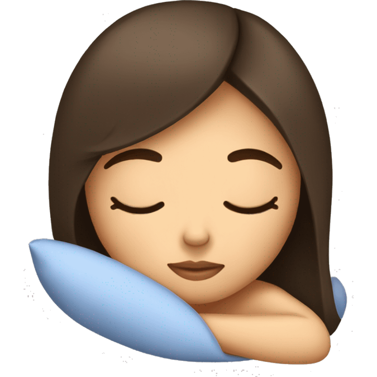 Brunette girl sleeping emoji