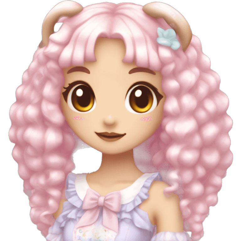 Shiny Blushing Cute Kawaii Beautiful Pastel Lolita Anime deergirl Trending Style Cottagecore Pastelcore  emoji