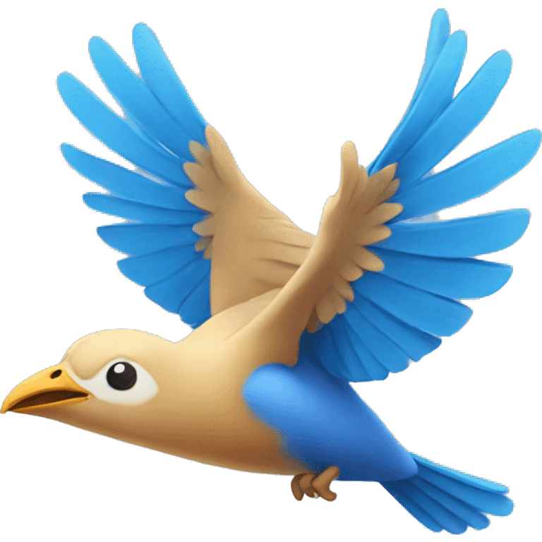 bird flapping its wings with a blue backround emoji