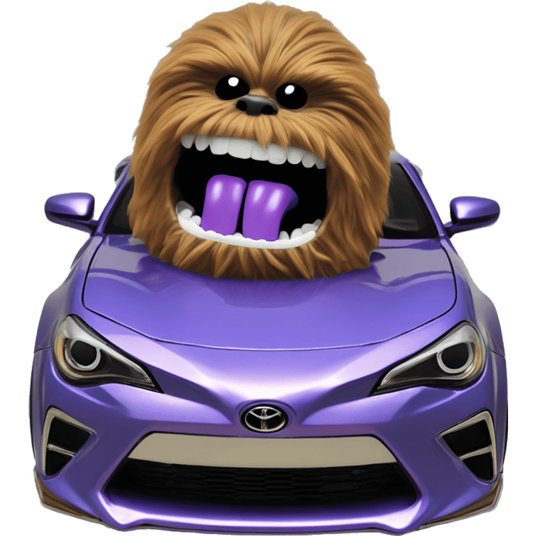 Hot wheel furry Chewbacca teeth grill Toyota 86 blueberry furry finish ,chrome wheels  emoji