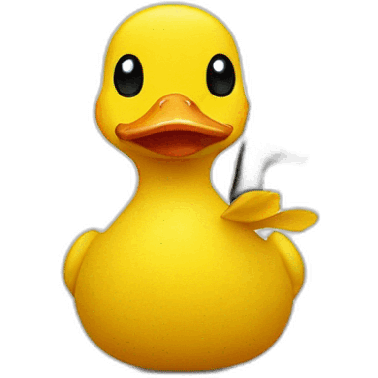 yellow duck holding a knife  emoji