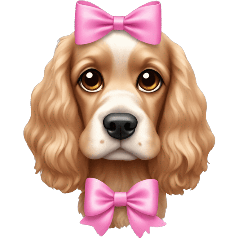 cocker spaniel pink bow  emoji