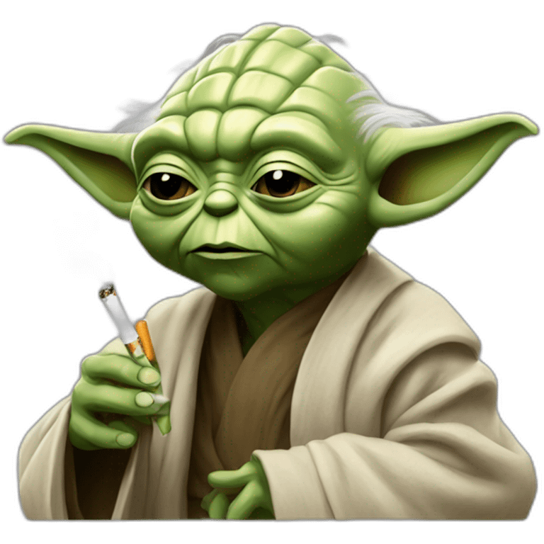 yoda qui fume une cigarette emoji