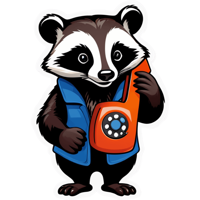 badger with corded phone emoji