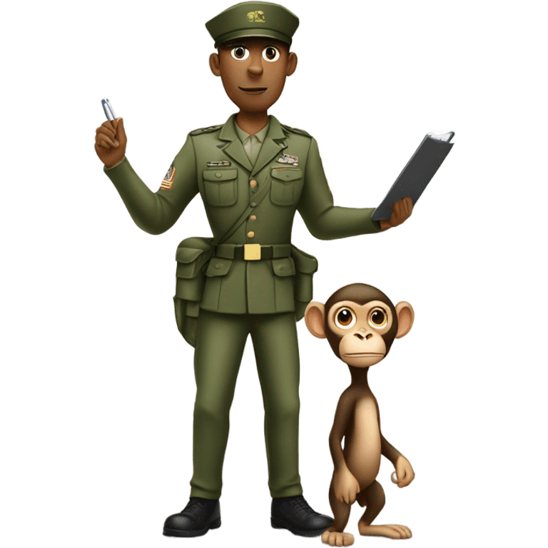 Drill sgt and a monkey emoji