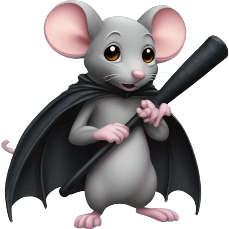 Mouse with bat emoji