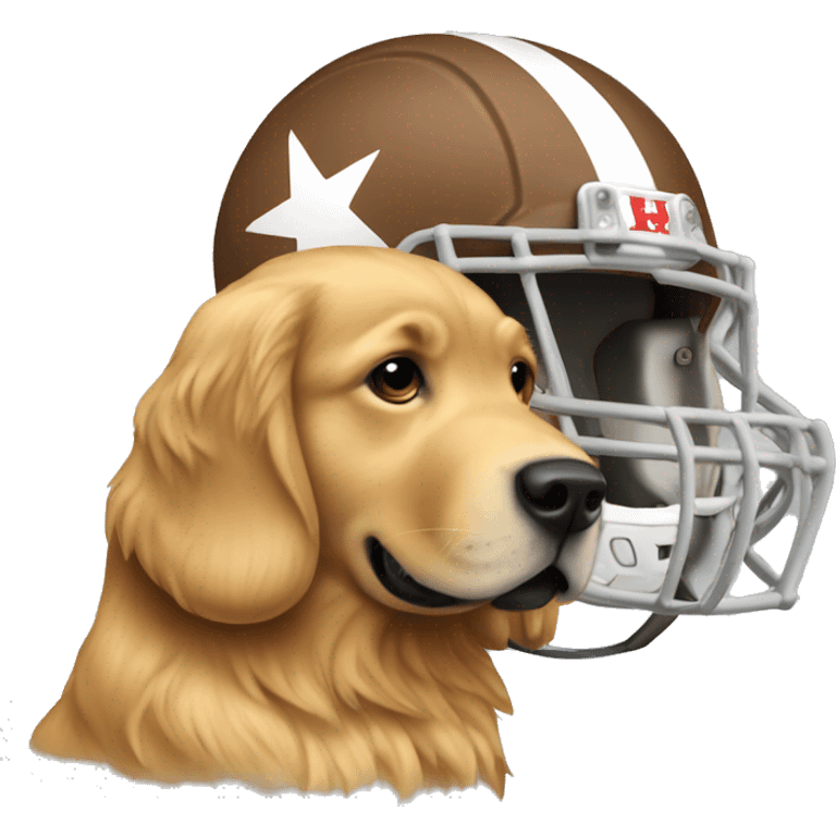 golden retriever with texas football helmet  emoji