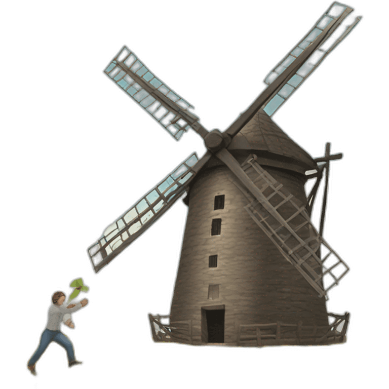 windmill topples a man emoji